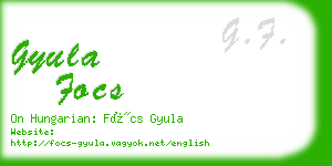 gyula focs business card
